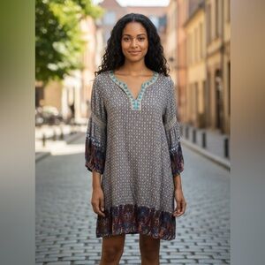 Altar’d State Long sleeve short dress boho Sz XS